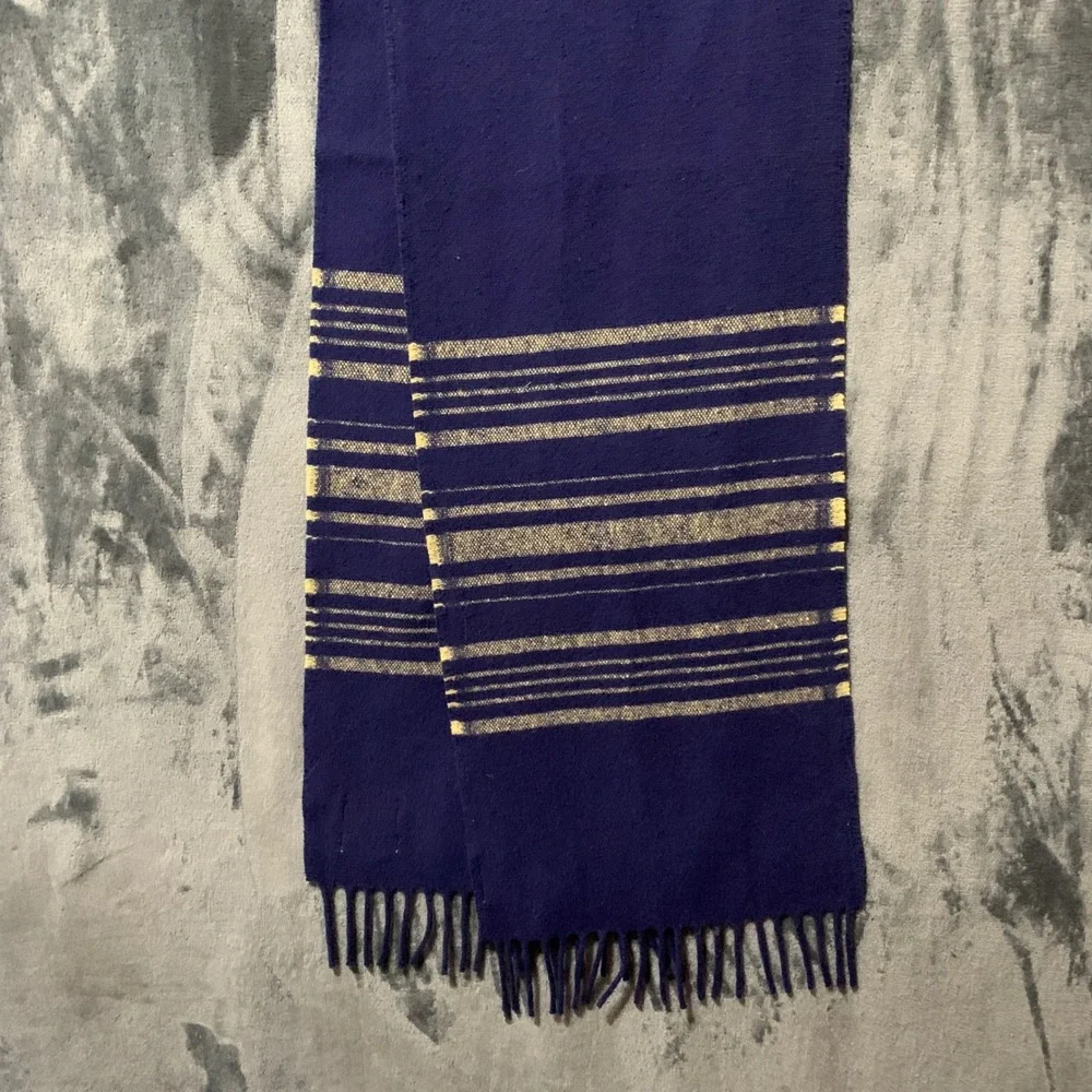 Montana State University Wool Scaft Navy Blue OS Unisex Faribault USA Made EUC